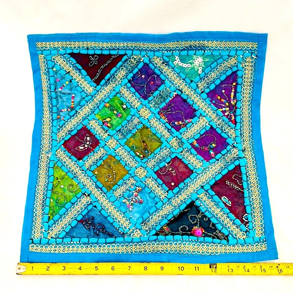 Pillow Cover~Sequins & Beads / New / Square Shape - Picture 6 of 10